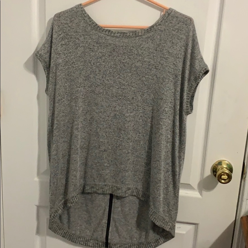 Grey Matty M top with zipper down back